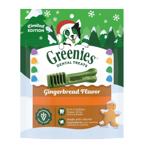 Greenies Holiday Gingerbread Flavor Dog Dental Treats, 6oz