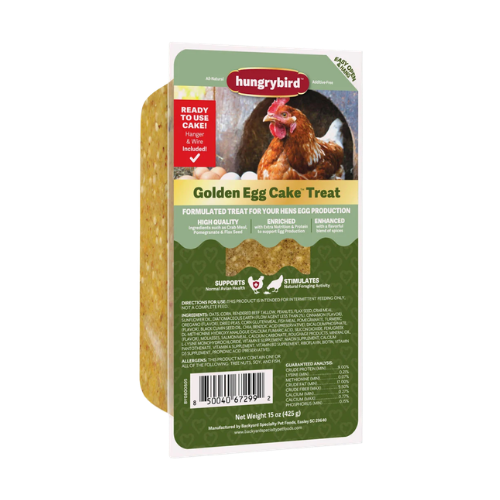 Backyard Specialty Pet Foods Hungrybird Golden Egg Treat Cake for Chickens 15 oz