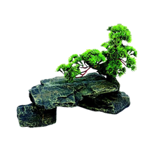 Penn-plax Bonsai Tree on Rocks Fish Ornament Medium