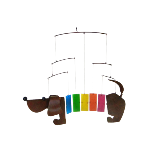 Songbird Essentials Rainbow Dachsie Dog Glass Mobile 