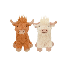 Multipet Minipet Highland Cow Plush Dog Toy, Assorted 5 in