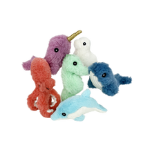 Multipet Minipet Deep Sea Cuddlerz Plush Dog Toy, Assorted 7.5 in