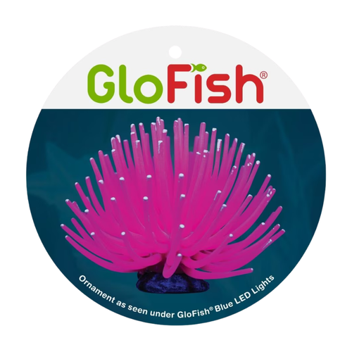 Tetra GloFish Pink Anemone Aquarium Ornament 