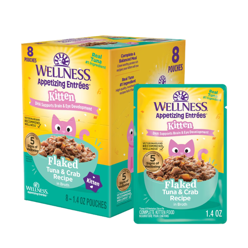Wellness Appetizing Entrees Kitten Flaked Tuna & Crab Recipe in Broth Wet Cat Food