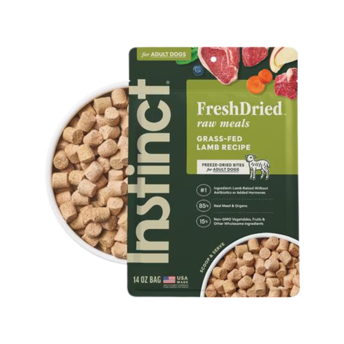 Instinct FreshDried Bites Grass-Fed Lamb Recipe Grain-Free Adult Freeze-Dried Dog Food 14 oz