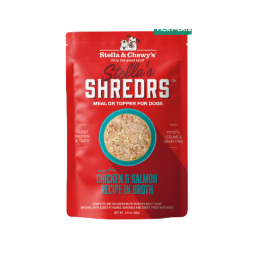Stella & Chewy's Shredrs Chicken & Salmon Recipe in Broth for Dogs