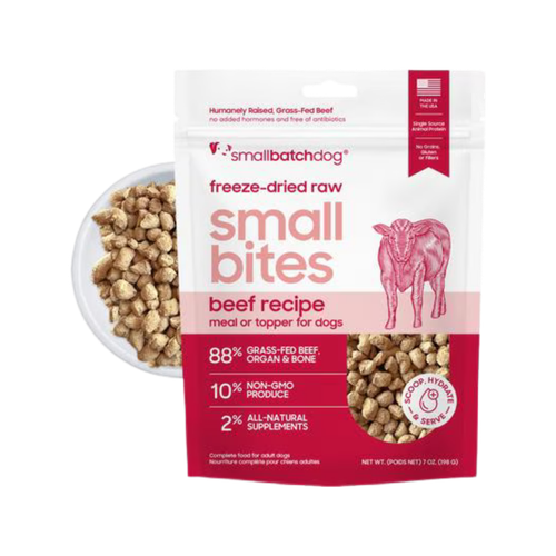 Smallbatch Pet Food Freeze-Dried Beef Small Bites Dog Food 7 oz