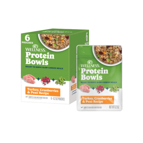 Wellness Protein Bowls Adult Wholesome Grains Turkey, Cranberries & Peas Fresh Alternative Dog Food