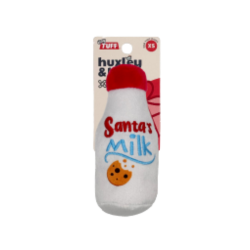 Huxley & Kent Tiny Tuff Holiday Santa's Milk Plush Dog Toy 
