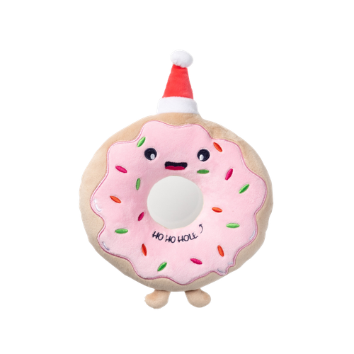 Fuzzyard Holiday HO-HO Donut Plush Dog Toy 