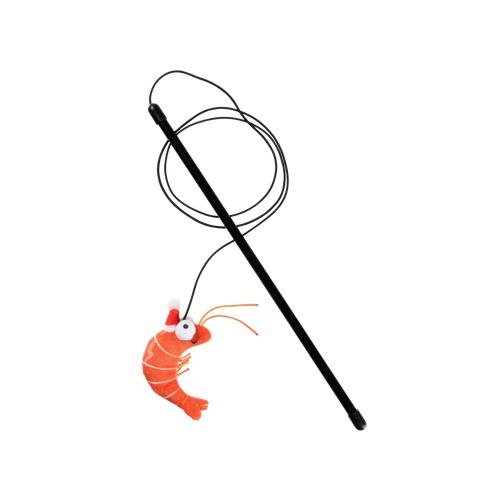 Fuzzyard Holiday Shrimpmas Wand Cat Toy 