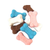 Claudia's Canine Bakery Pink/Blue/Brown/White Carrot & Yogurt Dog Treat 
