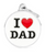 Myfamily Large Enamel "I Love Dad" Personalized Dog ID Tag 