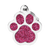 Myfamily Large Paw Shaped Pink Glitter Personalized Dog ID Tag 
