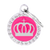 Myfamily Glam Crown Circle Fuchsia Strass Personaized Dog ID Tag 