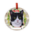 E & S Imports Black & White Cat Ceramic Holiday Ornament 