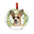 E & S Imports Chihuahua Tan & White Ceramic Holiday Ornament 