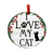 E & S Imports I Love My Cat Ceramic Holiday Ornament 