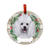 E & S Imports Poodle White Ceramic Holiday Ornament 