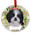 E & S Imports Shih Tzu Black & White Ceramic Holiday Ornament 