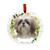 E & S Imports Shih Tzu Tan & White Ceramic Holiday Ornament 