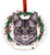 E & S Imports Tabby Cat Silver Ceramic Holiday Ornament 