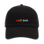 Hatphile Embroidered Cat Dad  Black and Rainbow Hat 