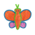 Vip DuraForce Orange Butterfly Durable Double Layered Dog Toy Medium/Large Dog