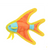 Vip DuraForce Orange Angelfish Durable Double Layered Dog Toy Small/Medium Dog