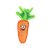 Tuffy's Funny Food Jr Carrot Squeaky Plush Dog Toy 