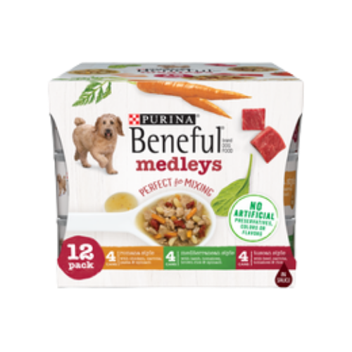 Purina Beneful Medleys Wet Dog Food Variety Pack 12 ct