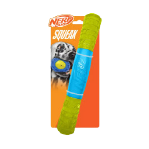 トイプー Nerf TPR EXO Squeak Stick Dog Toy 11.5 in - Feeders Pet Supply