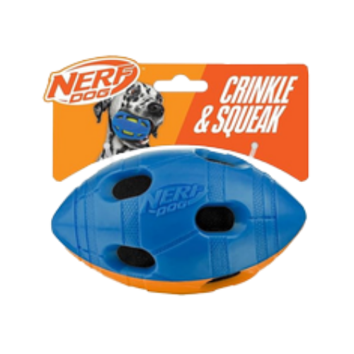 Nerf TPR Squeak & Crunch Ball Dog Toy - Feeders Pet Supply