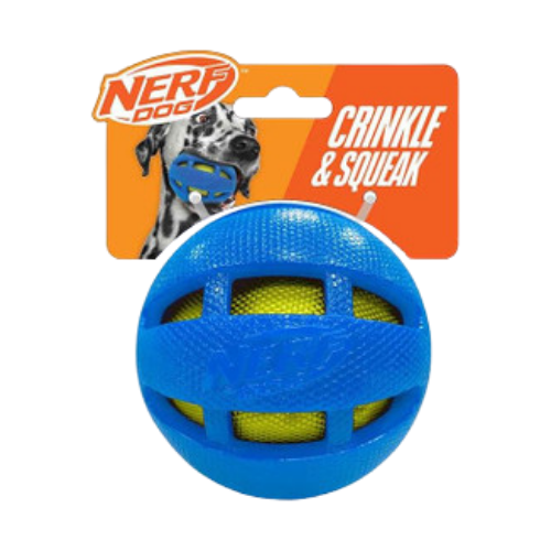 Nerf X-Weave Squeak Soccer Ball Durable Dog Toy 5 in - Feeders Pet