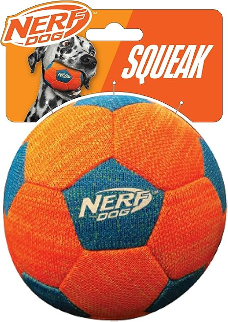 Nerf X-Weave Squeak Soccer Ball Durable Dog Toy 5 in - Feeders Pet