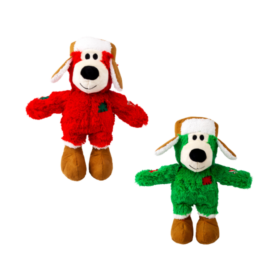 Kong Holiday Frizzles Yeti Plush Dog Toy 11 in - Feeders Pet Supply