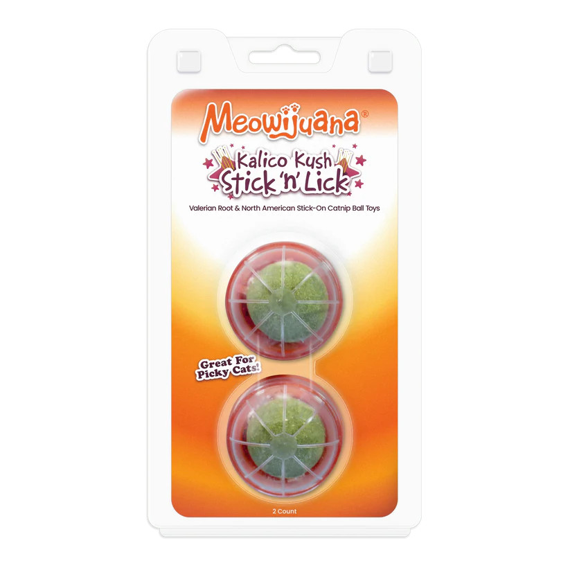 Meowijuana Kalico Kush Stick 'n' Lick Compressed Catnip Ball Toys