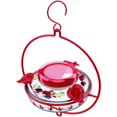 Nature's Way Red Decorative Glass Top-Fill Hummingbird Feeder 13 oz image