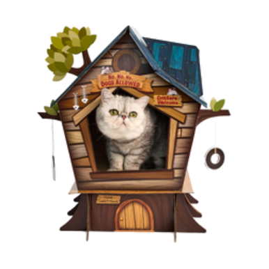 Royal Pet HAPPYCAT Tree House Cat Scratcher - Feeders Pet Supply