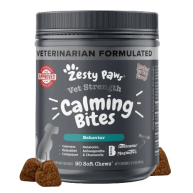 Zesty Paws Vet Strength Calming Bites Behavior Soft Chews for Dogs