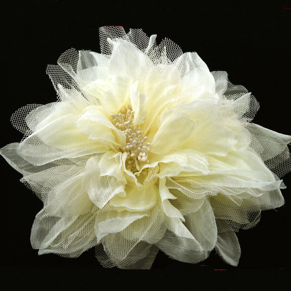 Tulle Fabric Flower Pin