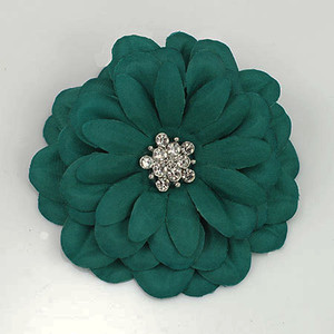 FR191104-Green Satin Flower Pin