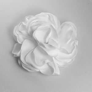 FR193063-White color Chiffon Fabric Flower