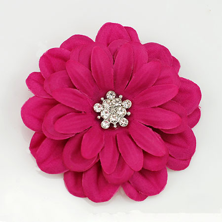 FR191101-Fuchsia Satin Flower Pin