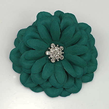 FR191104-Green Satin Flower Pin