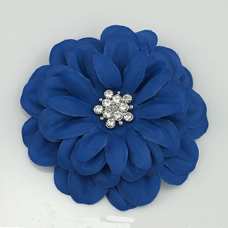 FR191105-Blue Satin Flower Pin