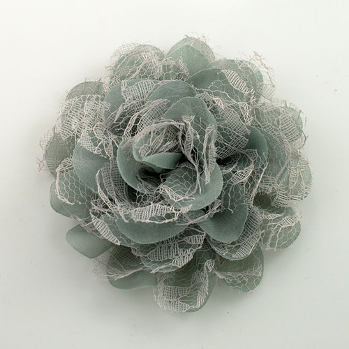 FR192082-Grey Organza Lace Flower