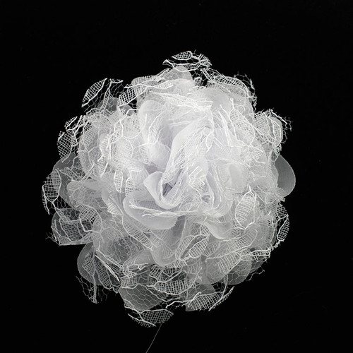 FR192084-White Organza Lace Flower