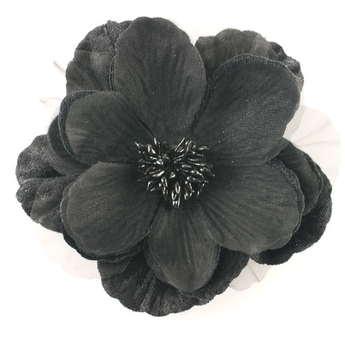 Black Velvet Flower Brooch