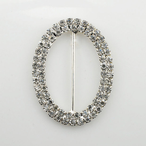 Double Row Oval Rhinestone Buckle